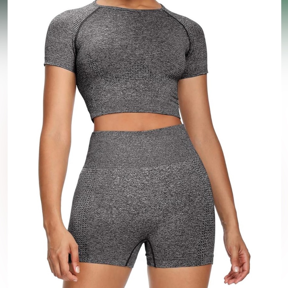 2 Piece Charcoal Women's Workout Set